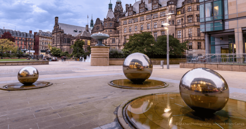 Sheffield Centre - sourced from Canva