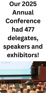 Graphic saying 2025 Conference had 477 delegrates, speakers and exhibitors